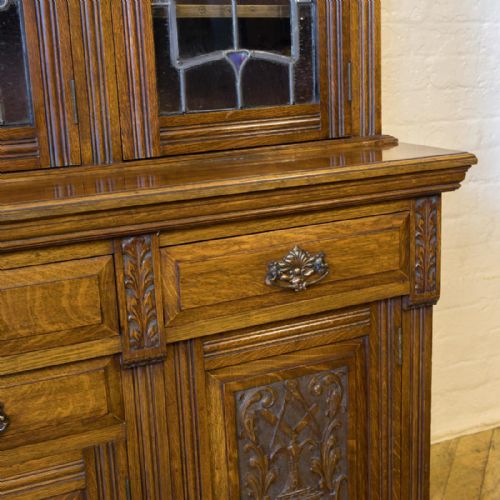 EDWARDIAN OAK BOOKCASE - ADDITIONAL PHOTO 9