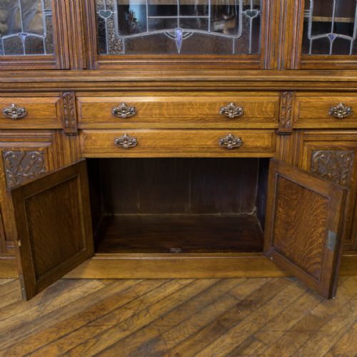 EDWARDIAN OAK BOOKCASE - ADDITIONAL PHOTO 12