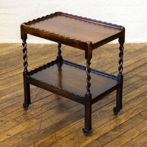 jacobean style oak tea trolley - CATEGORY: ANTIQUE MISCELLANEOUS - DATED 1920