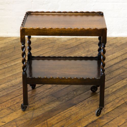 JACOBEAN STYLE OAK TEA TROLLEY - ADDITIONAL PHOTO 1