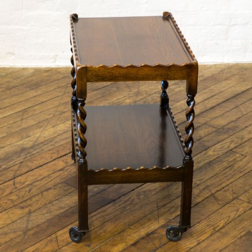 JACOBEAN STYLE OAK TEA TROLLEY - ADDITIONAL PHOTO 2