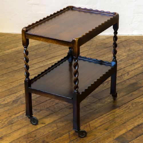 JACOBEAN STYLE OAK TEA TROLLEY - ADDITIONAL PHOTO 3
