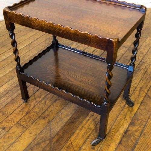 JACOBEAN STYLE OAK TEA TROLLEY - ADDITIONAL PHOTO 8