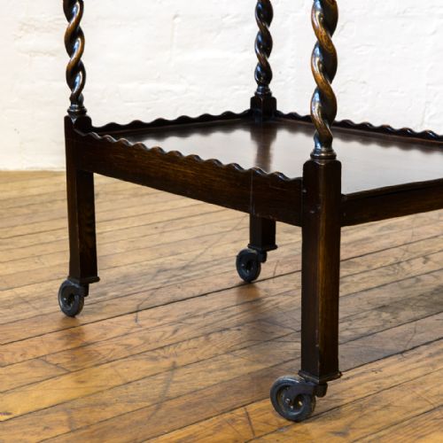 JACOBEAN STYLE OAK TEA TROLLEY - ADDITIONAL PHOTO 9