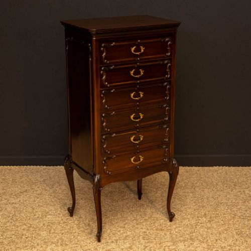 edwardian mahogany music cabinet by mack hamilton - CATEGORY: ANTIQUE CABINETS - DATED EDWARDIAN