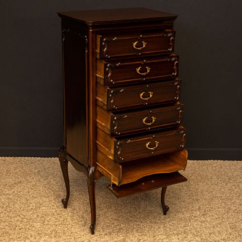 EDWARDIAN MAHOGANY MUSIC CABINET BY MACK HAMILTON - ADDITIONAL PHOTO 1