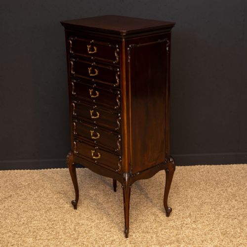 EDWARDIAN MAHOGANY MUSIC CABINET BY MACK HAMILTON - ADDITIONAL PHOTO 5