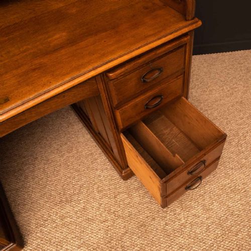EDWARDIAN OAK ROLL TOP DESK BY HLL - ADDITIONAL PHOTO 10