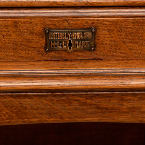 EDWARDIAN OAK ROLL TOP DESK BY HLL - ADDITIONAL PHOTO 15