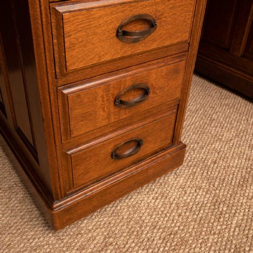 EDWARDIAN OAK ROLL TOP DESK BY HLL - ADDITIONAL PHOTO 18