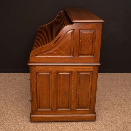 EDWARDIAN OAK ROLL TOP DESK BY HLL - ADDITIONAL PHOTO 22