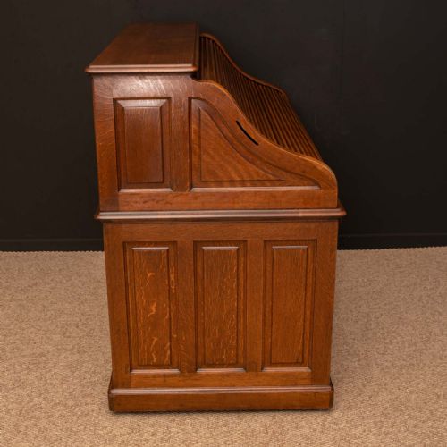 EDWARDIAN OAK ROLL TOP DESK BY HLL - ADDITIONAL PHOTO 24