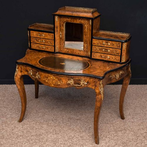 victorian walnut bonhuer de jour - CATEGORY: ANTIQUE DESKS - DATED VICTORIAN