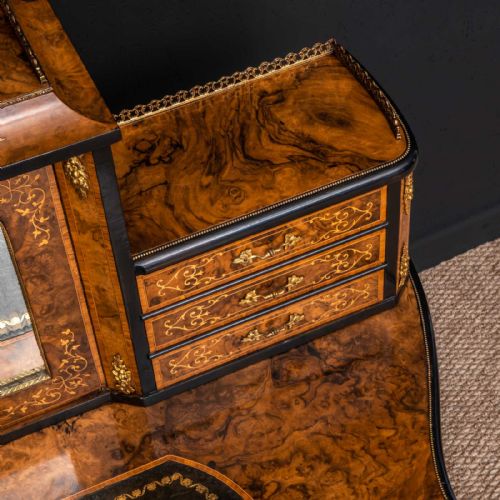 VICTORIAN WALNUT BONHUER DE JOUR - ADDITIONAL PHOTO 6