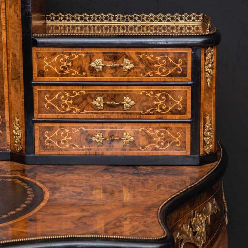 VICTORIAN WALNUT BONHUER DE JOUR - ADDITIONAL PHOTO 12