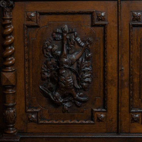 LATE VICTORIAN CARVED OAK BOOKCASE - ADDITIONAL PHOTO 3