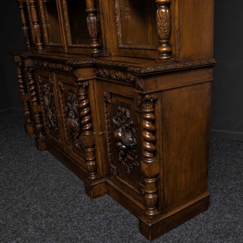 LATE VICTORIAN CARVED OAK BOOKCASE - ADDITIONAL PHOTO 17