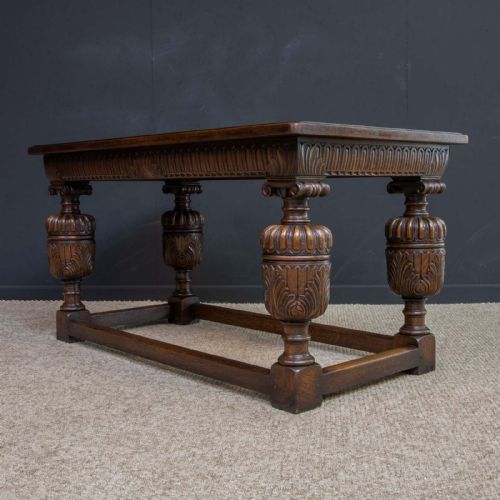 elizabethan style oak refectory table - CATEGORY: ANTIQUE TABLES - DATED 1900