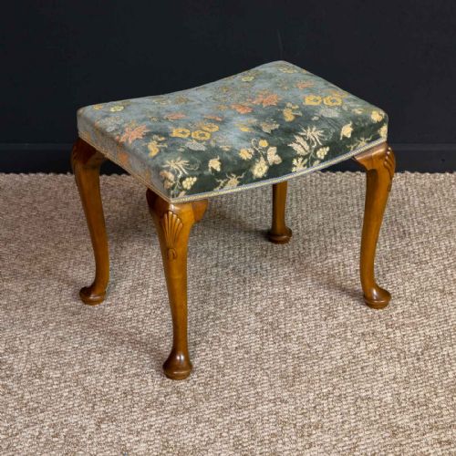 walnut dressing stool - CATEGORY: ANTIQUE STOOLS - DATED 1920