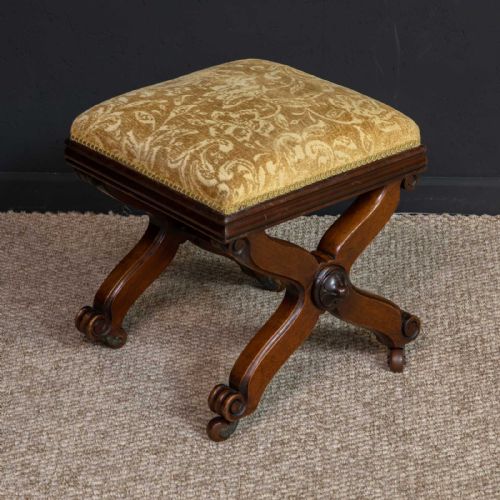 william iv mahogany x stool - CATEGORY: ANTIQUE STOOLS - DATED 19TH CENTURY
