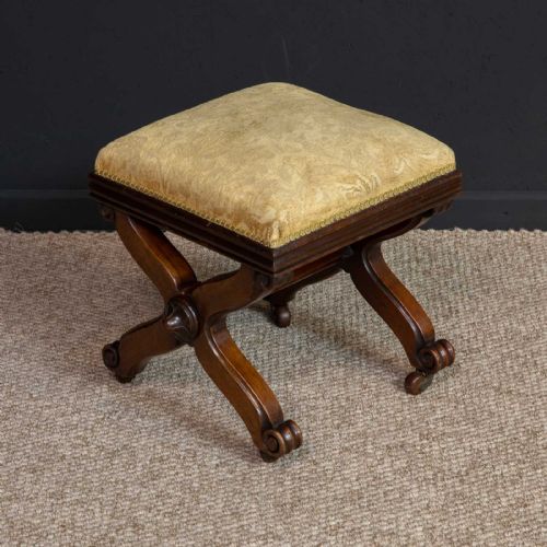 WILLIAM IV MAHOGANY X STOOL - ADDITIONAL PHOTO 1