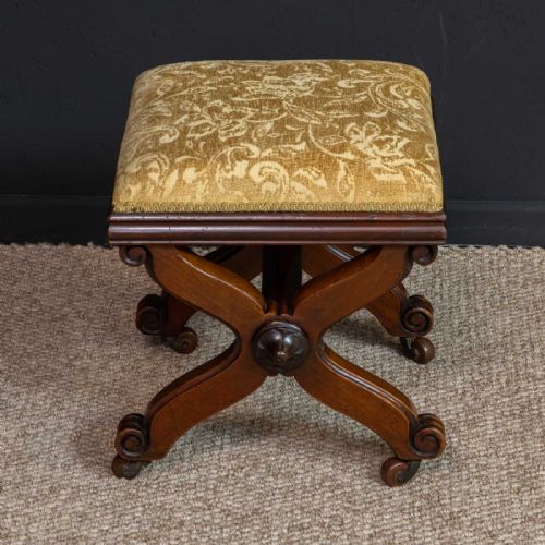 WILLIAM IV MAHOGANY X STOOL - ADDITIONAL PHOTO 6
