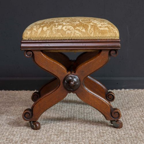WILLIAM IV MAHOGANY X STOOL - ADDITIONAL PHOTO 7