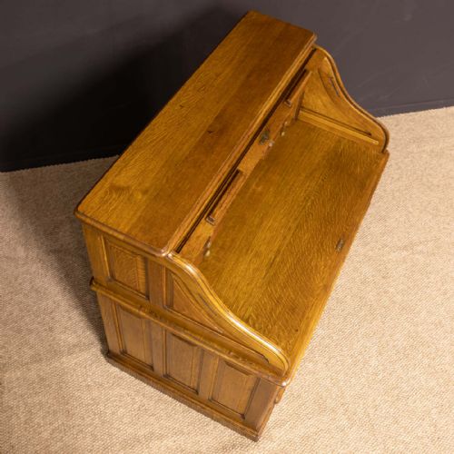 EDWARDIAN OAK ROLL TOP DESK BY HLL - ADDITIONAL PHOTO 8