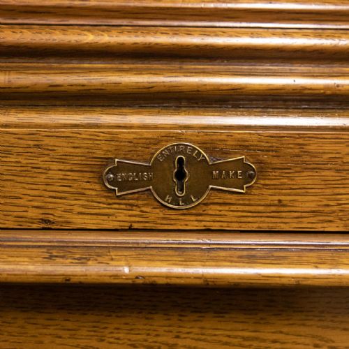 EDWARDIAN OAK ROLL TOP DESK BY HLL - ADDITIONAL PHOTO 9