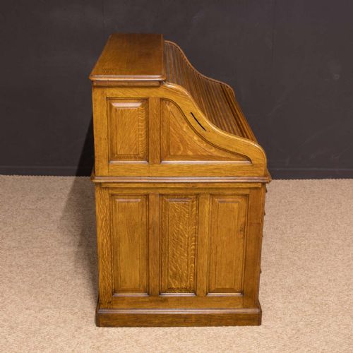 EDWARDIAN OAK ROLL TOP DESK BY HLL - ADDITIONAL PHOTO 16