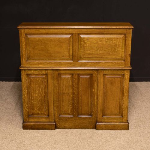 EDWARDIAN OAK ROLL TOP DESK BY HLL - ADDITIONAL PHOTO 17