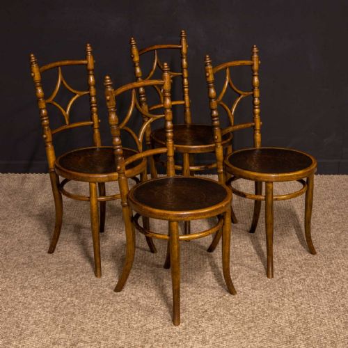 set of four edwardian bentwood chairs - CATEGORY: ANTIQUE CHAIRS - DATED EDWARDIAN