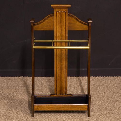 EDWARDIAN OAK STICK STAND - ADDITIONAL PHOTO 2
