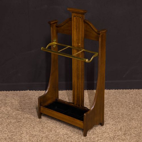 EDWARDIAN OAK STICK STAND - ADDITIONAL PHOTO 4