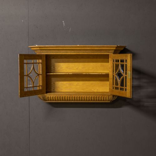 EDWARDIAN OAK WALL CABINET - ADDITIONAL PHOTO 1