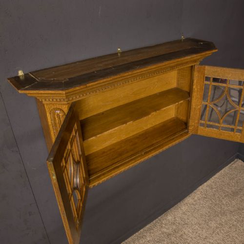 EDWARDIAN OAK WALL CABINET - ADDITIONAL PHOTO 3