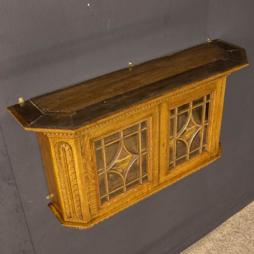 EDWARDIAN OAK WALL CABINET - ADDITIONAL PHOTO 5