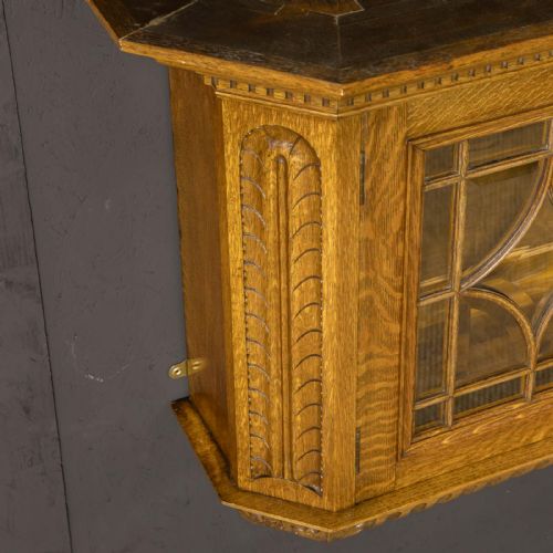 EDWARDIAN OAK WALL CABINET - ADDITIONAL PHOTO 6