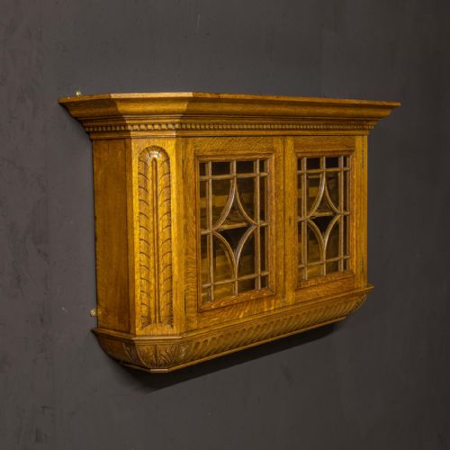 EDWARDIAN OAK WALL CABINET - ADDITIONAL PHOTO 11