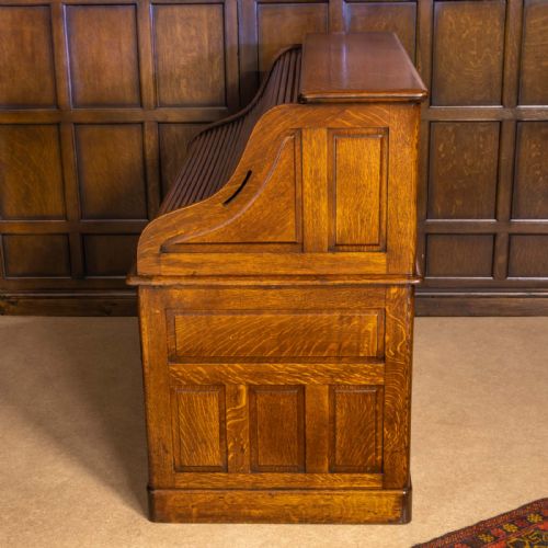 EDWARDIAN OAK ROLL TOP DESK - ADDITIONAL PHOTO 14