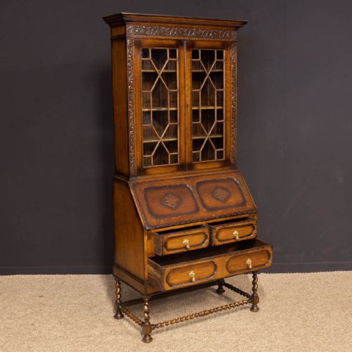 OAK BUREAU BOOKCASE - ADDITIONAL PHOTO 1