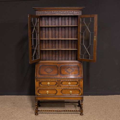 OAK BUREAU BOOKCASE - ADDITIONAL PHOTO 3