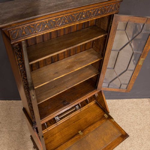 OAK BUREAU BOOKCASE - ADDITIONAL PHOTO 5