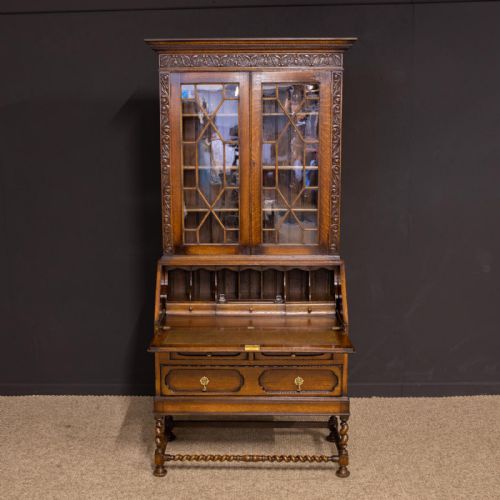OAK BUREAU BOOKCASE - ADDITIONAL PHOTO 8