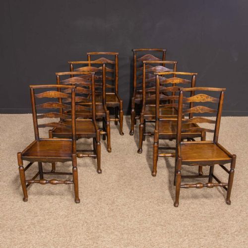 SET OF EIGHT GEORGIAN LADDERBACK CHAIRS - ADDITIONAL PHOTO 1