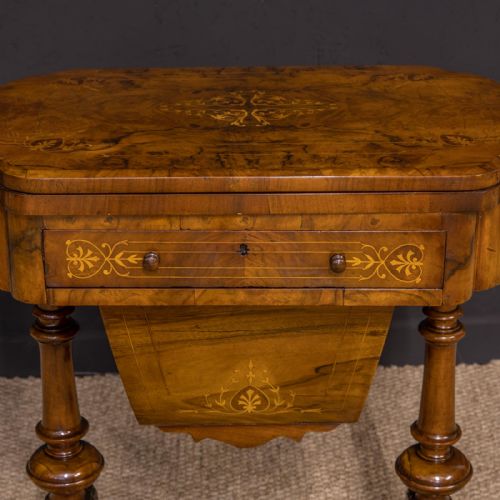 VICTORIAN WALNUT SEWING TABLE - ADDITIONAL PHOTO 1