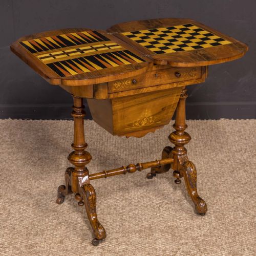 VICTORIAN WALNUT SEWING TABLE - ADDITIONAL PHOTO 5