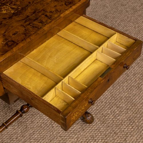 VICTORIAN WALNUT SEWING TABLE - ADDITIONAL PHOTO 6