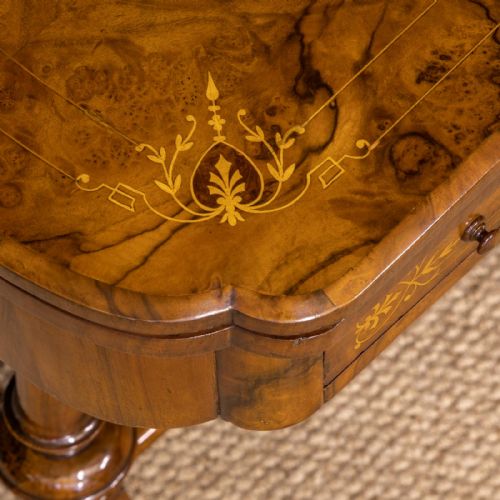 VICTORIAN WALNUT SEWING TABLE - ADDITIONAL PHOTO 9