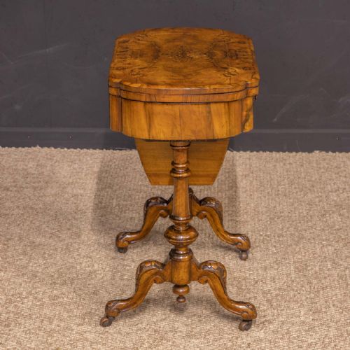 VICTORIAN WALNUT SEWING TABLE - ADDITIONAL PHOTO 14